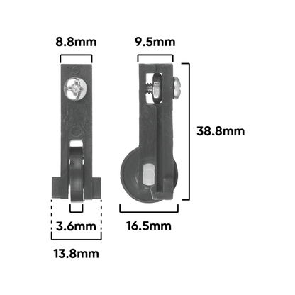 Rolltrak Adjustable Nylon Carriage - 2 Pack