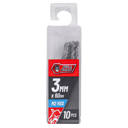 Full Boar HSS Drill Bit - 3mm - 10 Pack