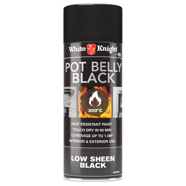 White Knight Hi Temp Spray Paint - 300g - Black Low Sheen