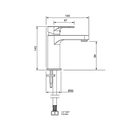 Methven Krome Basin Mixer - Chrome