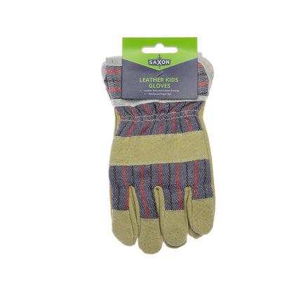 Saxon Leather Kids Garden Gloves