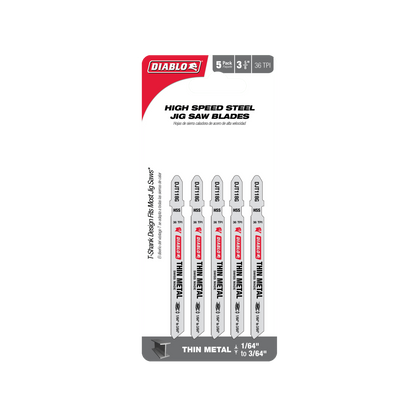 Diablo High Speed Steel Jig Saw Blade - 92mm - 5 Pack