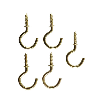 Everhang Cup Hooks - 15mm - Brass Plated - 5 Pack