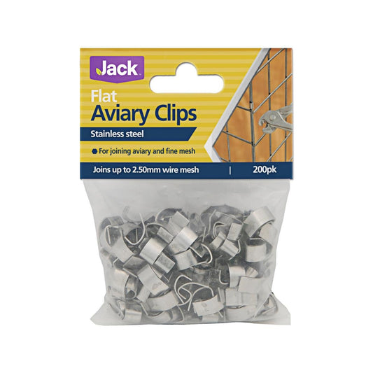 Jack Flat Aviary Clips - Stainless Steel, 200 Pack