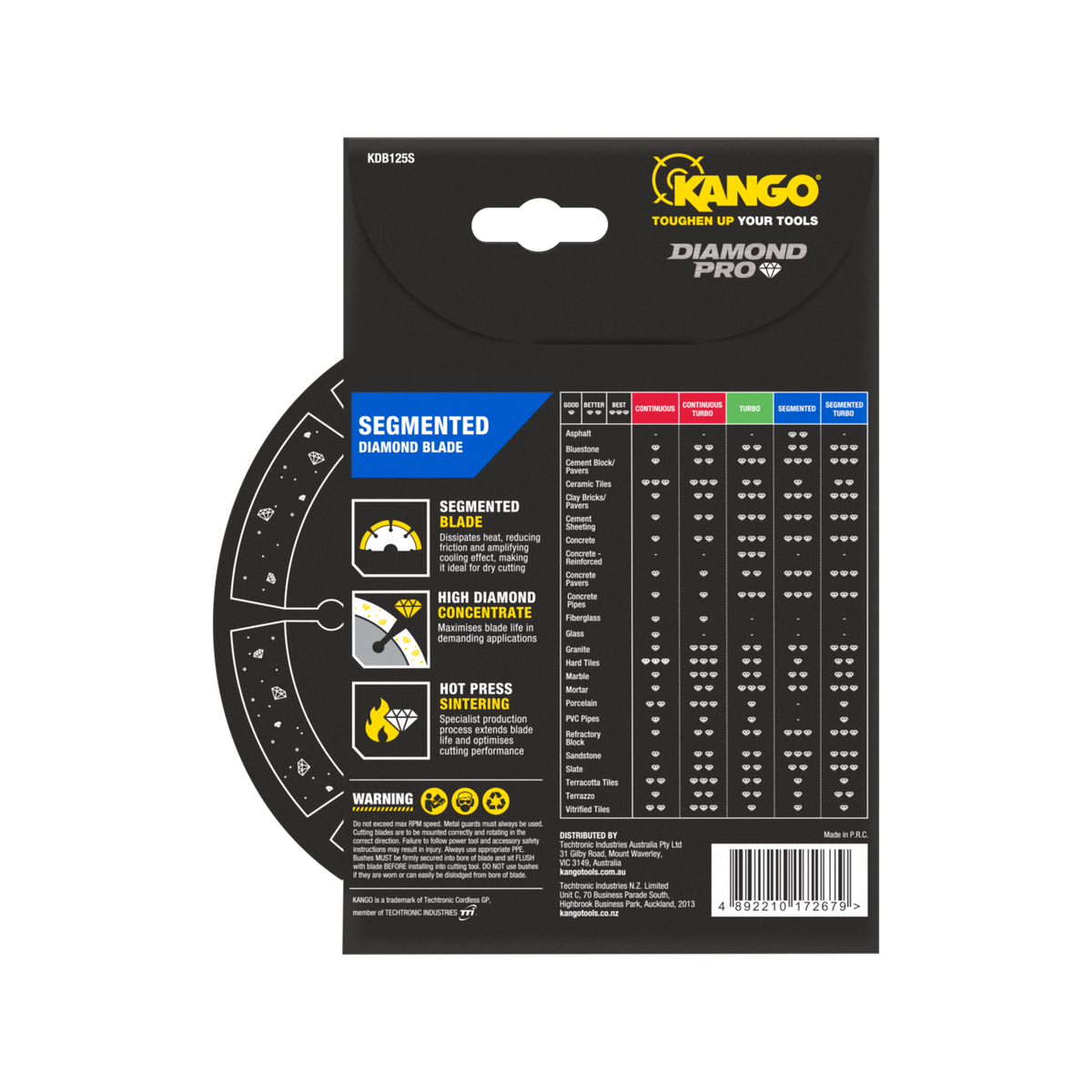 Kango Diamond Saw Blade - 125mm - Segmented - Dry Cutting