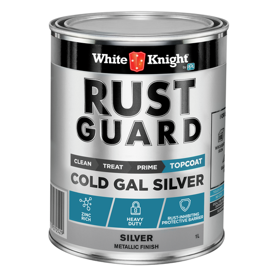 White Knight Rust Guard Cold Gal Silver Primer Paint - 1L