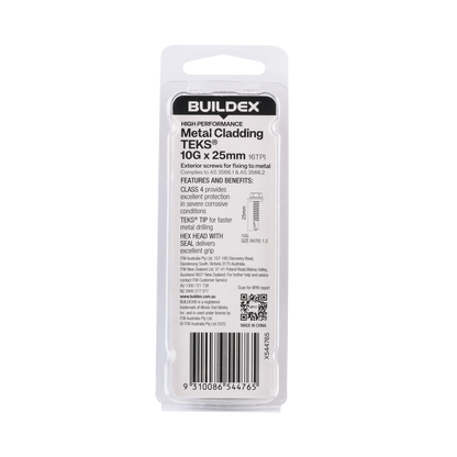 Buildex Teks Screws - 10g x 25mm - Class 4 - 20 Pack