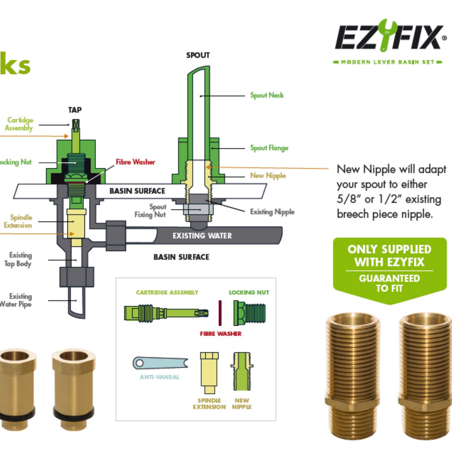 Ezyfix Wall Sink Set - 5L/min