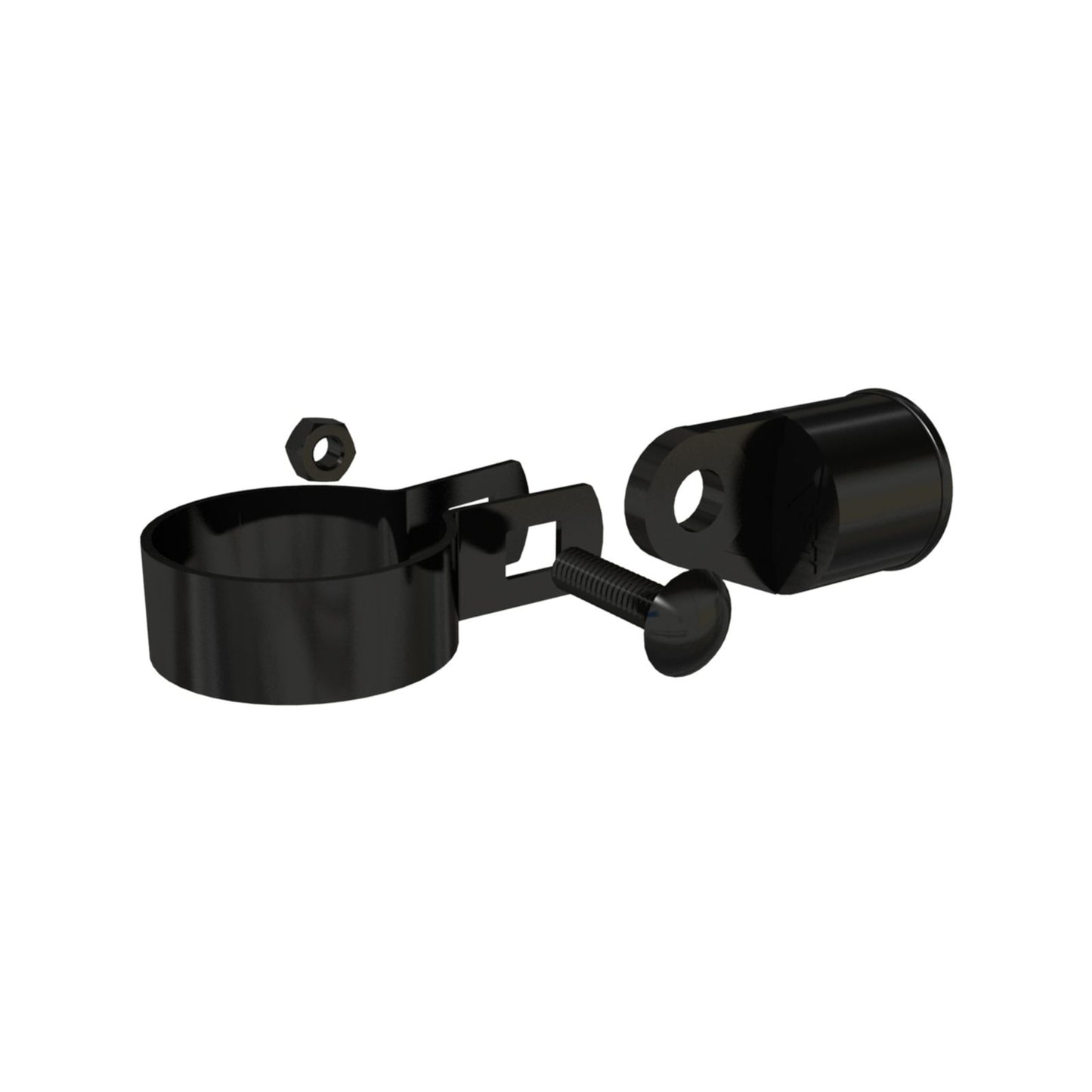 Peak Chain Link Fencing Rail End Assembly - 32mm - Black