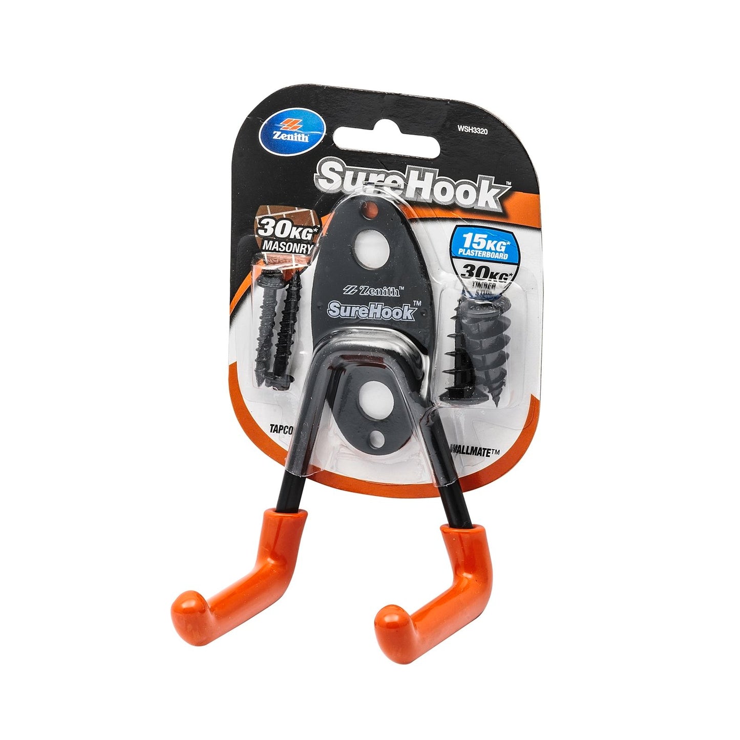 Zenith Garage U Hook - 15kg - Black