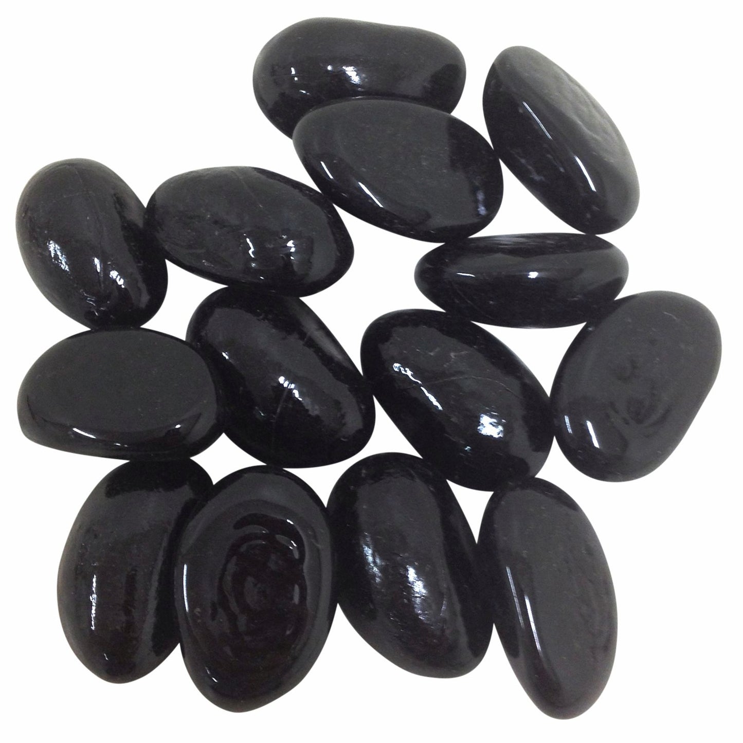 Tuscan Path Black Moroccan Glass Pebbles - 30mm - 1kg