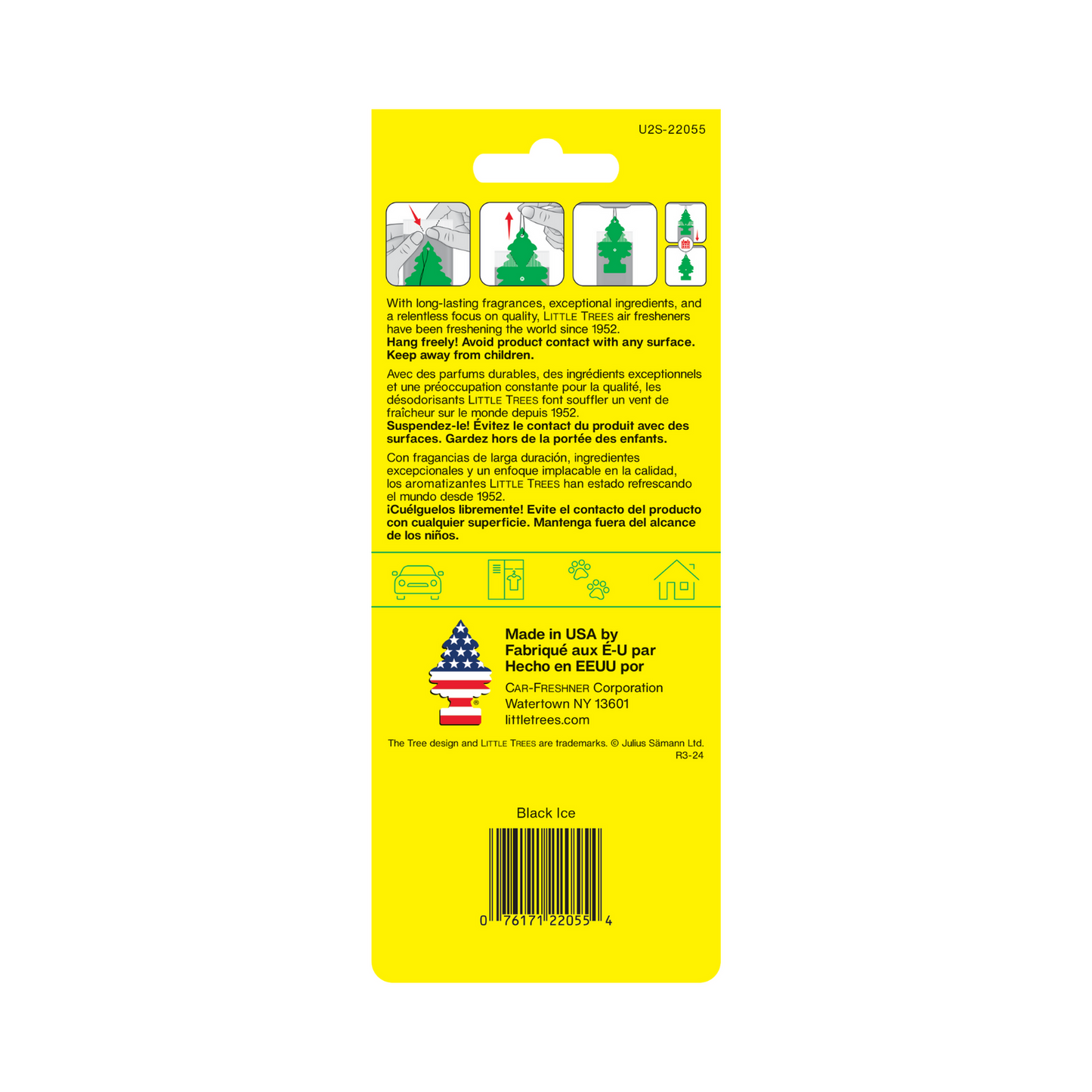 Little Trees Black Ice Hanging Tree Air Freshener - 2 Pack
