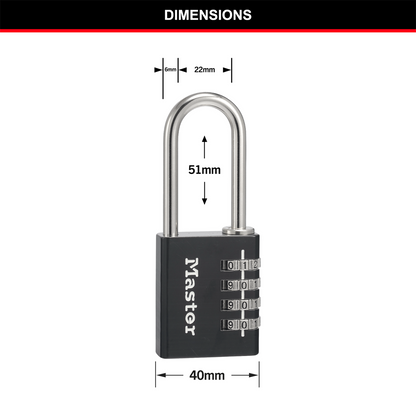 Master Lock Combination Padlock - 51mm Shackle - Aluminium - Keyless