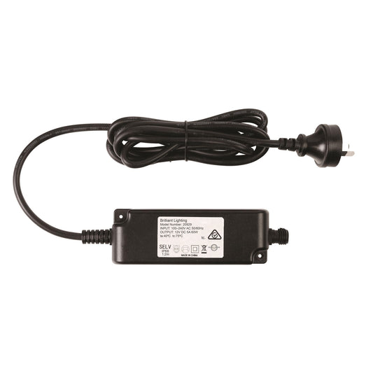 Brilliant Lighting LED Garden Transformer - 12V - 60W DC - IP68 - Black