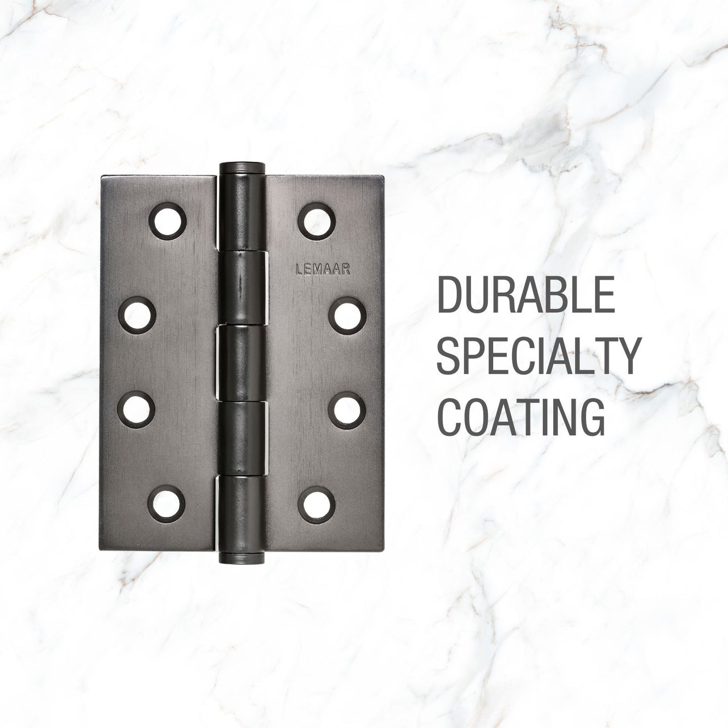 Lemaar Gun Metal Grey Hinge - 100mm x 75mm x 2.5mm - Fixed Pin