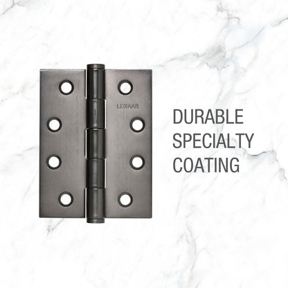 Lemaar Gun Metal Grey Hinge - 100mm x 75mm x 2.5mm - Fixed Pin