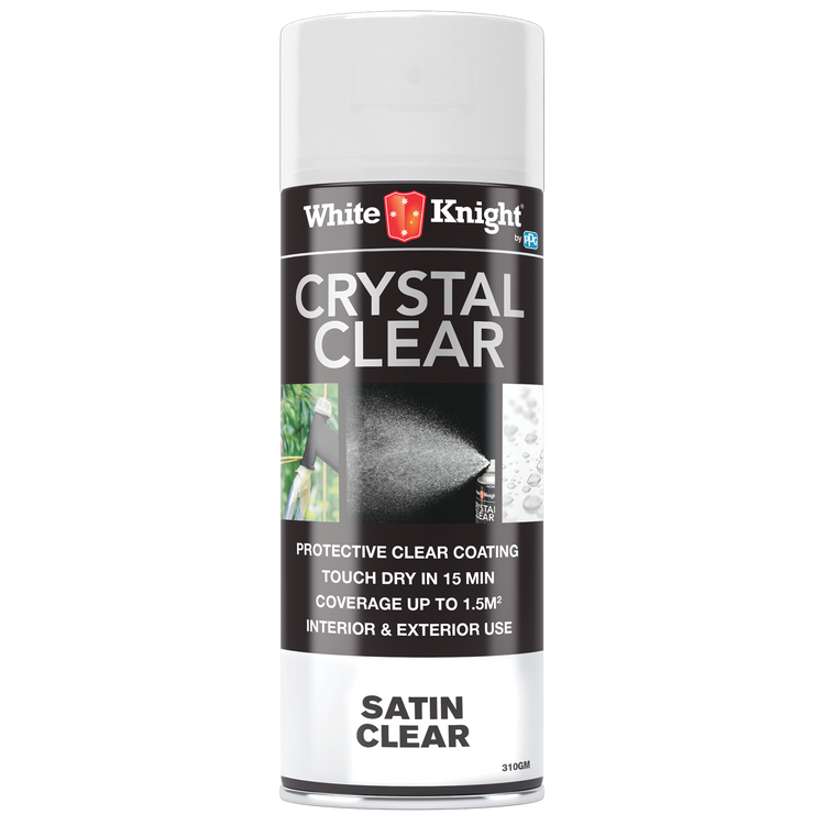White Knight 310g Crystal Clear Satin Clear Acrylic Spray Paint
