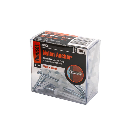 Ramset Nylon Anchor - 5 x 38mm - 25 Pack