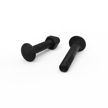 Zenith M10 x 60mm Hot Dipped Galvanised Black Cup Head Bolts & Nuts - 2 Pack