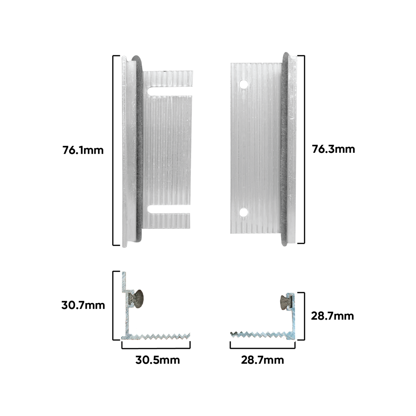 Rolltrak Aluminium Door Guide - 30mm