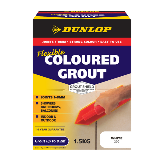 Dunlop Flexible Coloured Grout - 1.5kg - White