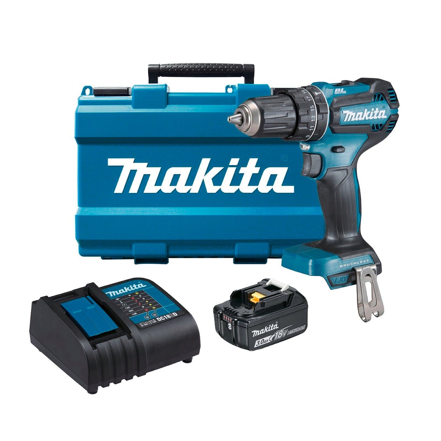 Makita Brushless Hammer Driver Drill Kit - 18V - 50Nm - DHP485SF