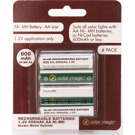 Solar Magic Rechargeable Battery - AA - 600mAh - 4 Pack