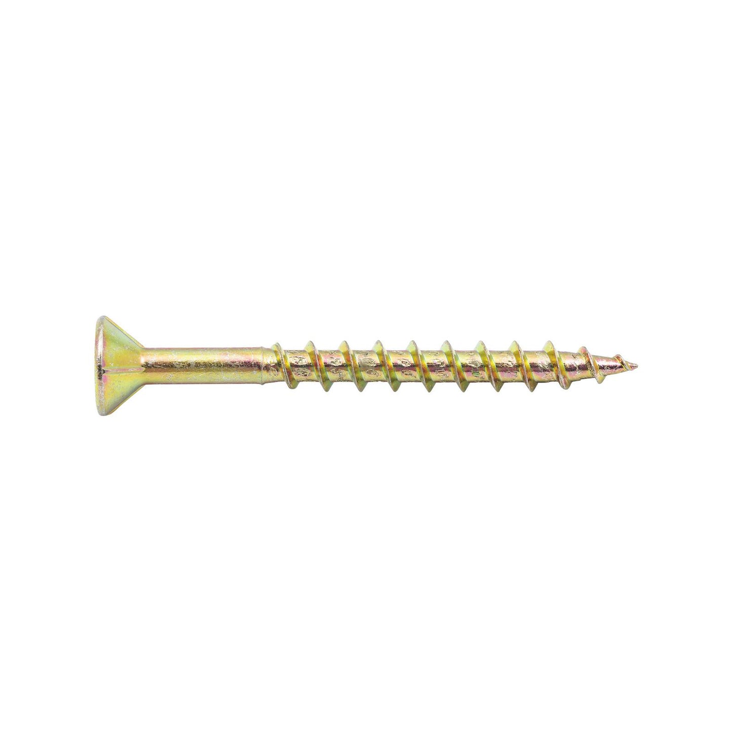 Zenith Chipboard Screws Countersunk Rib Head Philips Drive - 10g x 50mm - 50 Pack - Gold