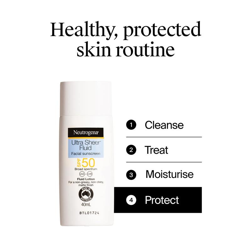 Neutrogena Ultra Sheer Face Fluid Facial Sunscreen SPF 50 40ml