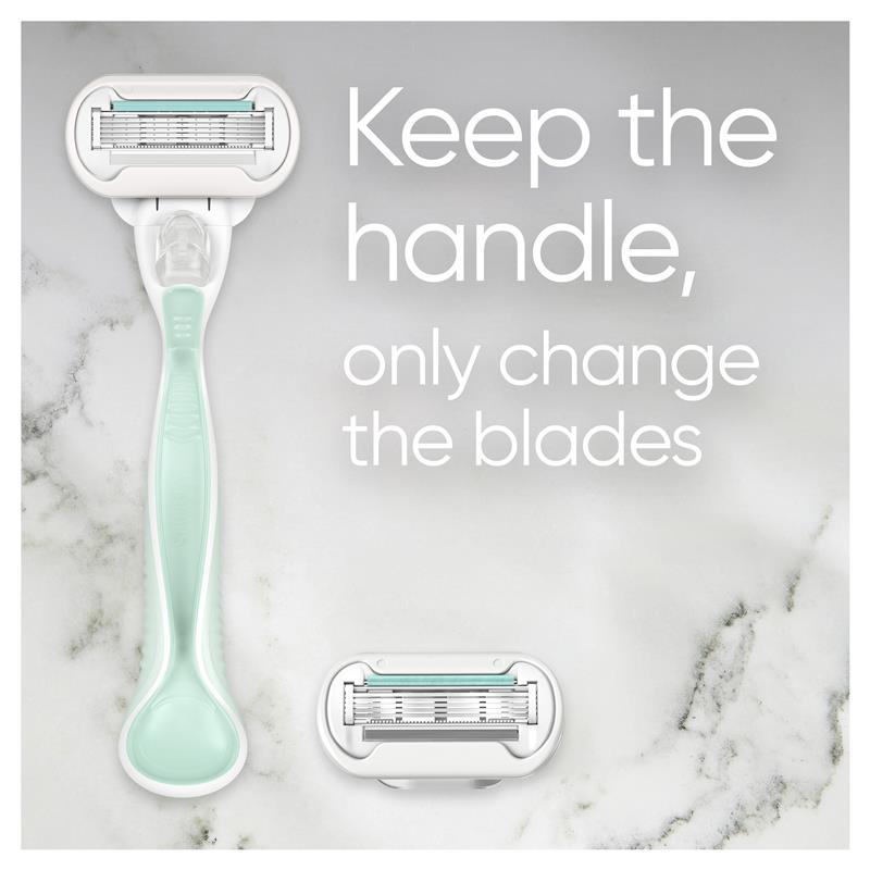 Gillette Venus Smooth Sensitive Razor Handle + 2 5-Blade Aloe Refills