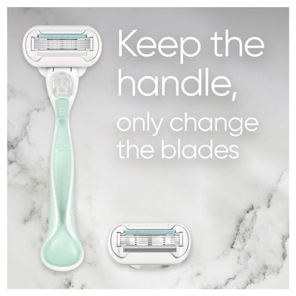 Gillette Venus Smooth Sensitive Razor Handle + 2 5-Blade Aloe Refills
