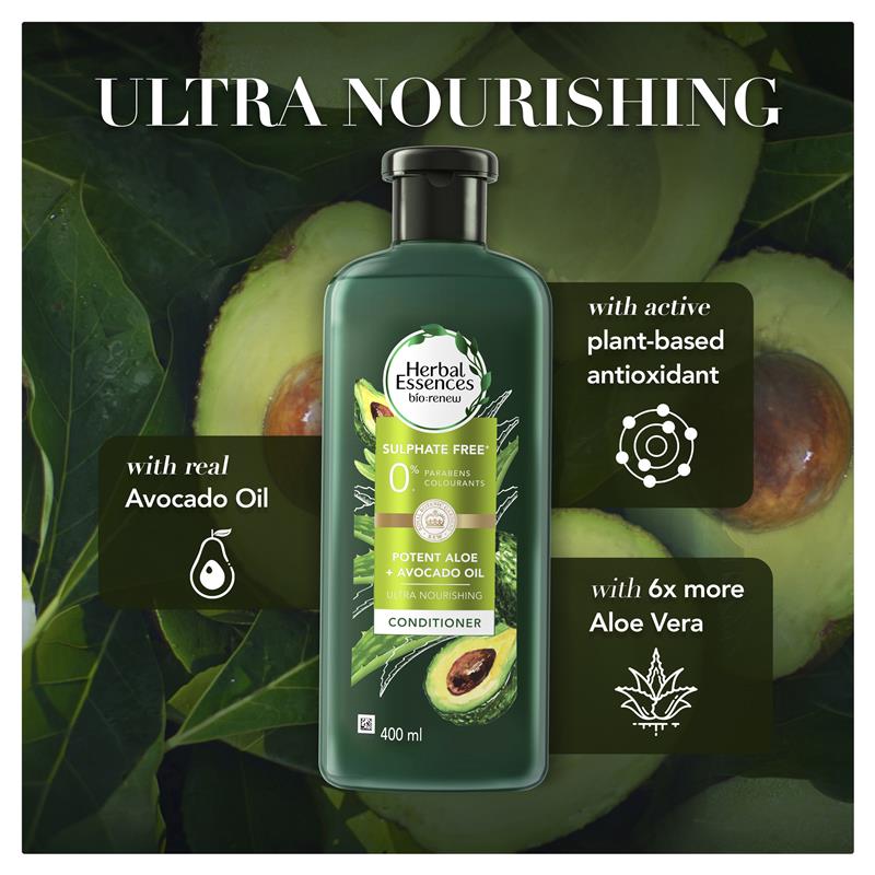 Herbal Essences Bio Renew Potent Aloe & Avocado Oil Conditioner 400ml