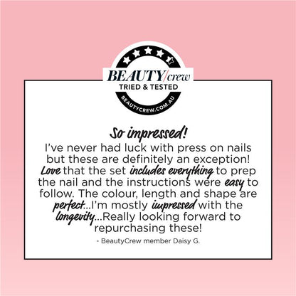 Glam By Manicare Glam Ready Pre-Glued Nails Rose Petal Jelly 30 Pieces