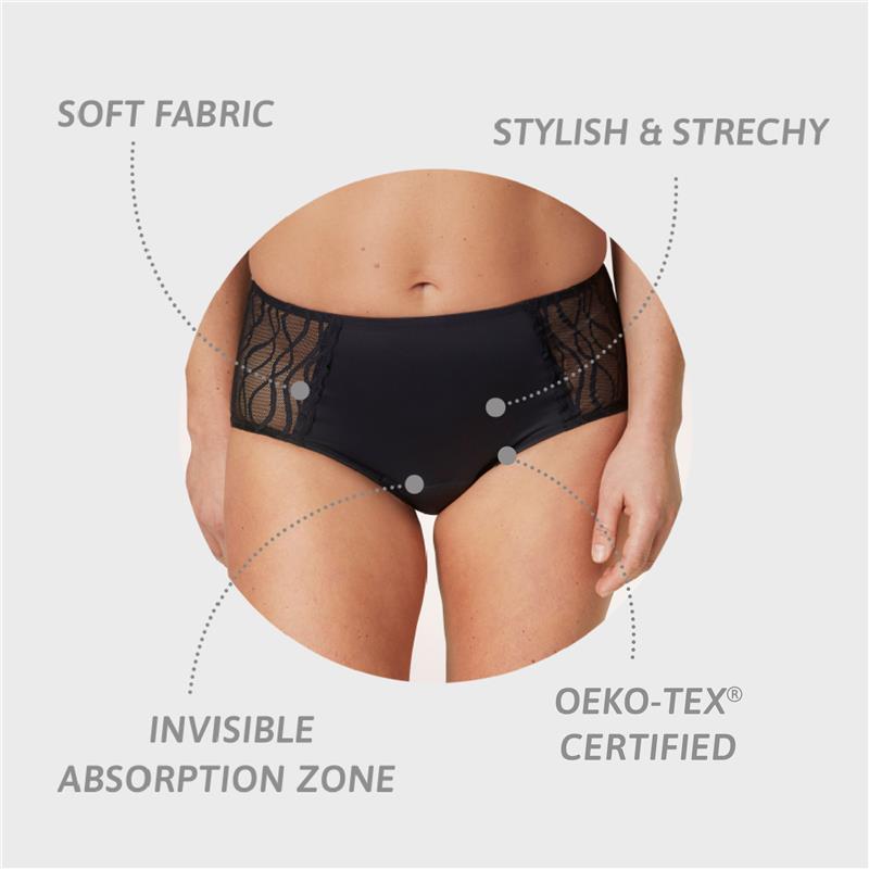 TENA Washable Absorbent Underwear Classic Noir - Size 18-20