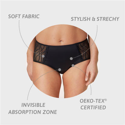 TENA Washable Absorbent Underwear Classic Noir - Size 14-16