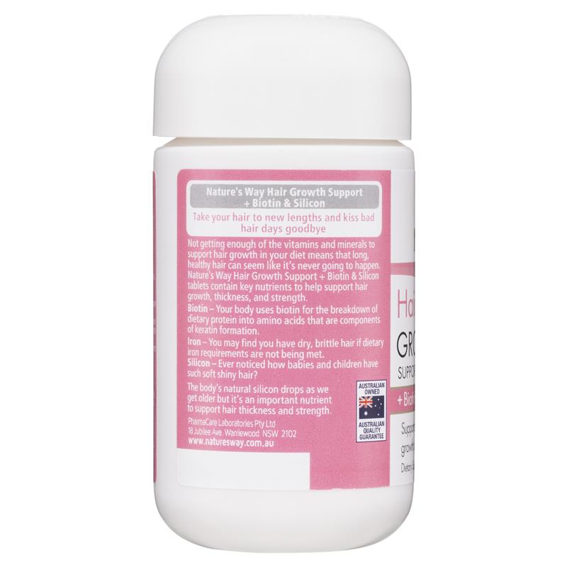 Nature's Way Hair Growth Support with Biotin & Silicon - 30 Tablets