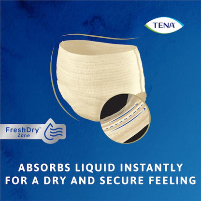TENA Discreet High Waist Underwear – Large, Crème, 8 Pants