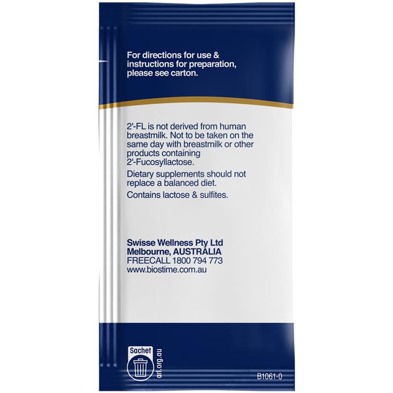 Biostime 2 FL HMO ProBOOST + VIT D 28 x 1.6g Sachets - Immune Support for Growing Kids