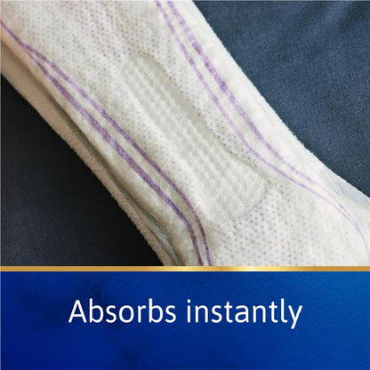 TENA InstaDRY Extra Long Incontinence Pads for Moderate Leaks, 6-Pads