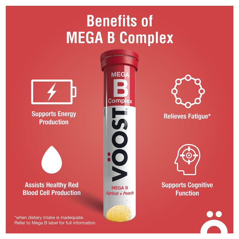 Voost Mega B Complex Effervescent Tablets 20 Pack