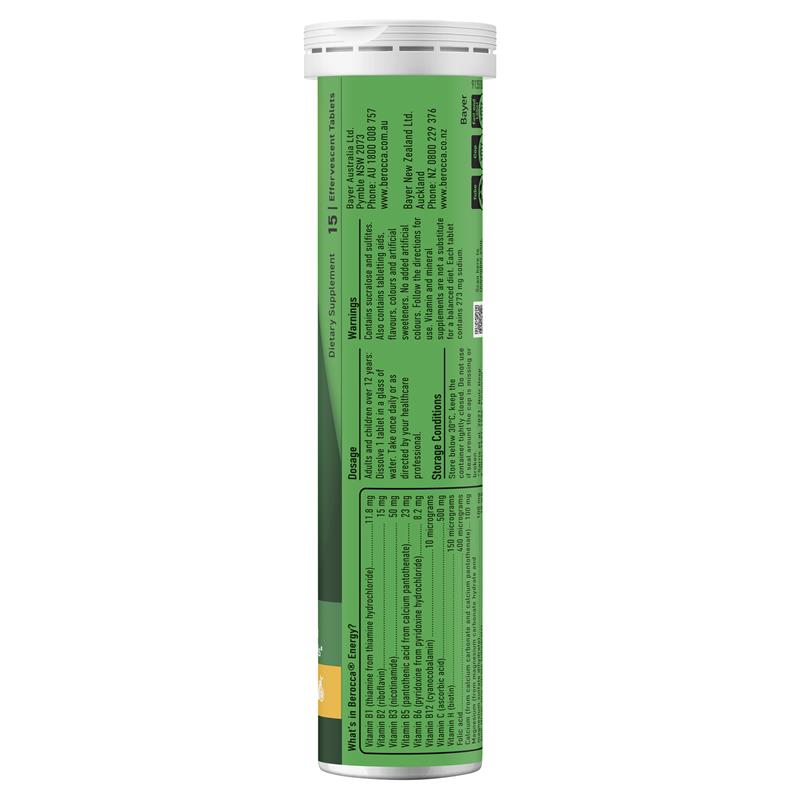 Berocca Energy Mango And Orange 15 Effervescent Tablets