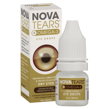 Nova Tears + Omega3 Preservative Free Lubricating Eye Drops 3ml