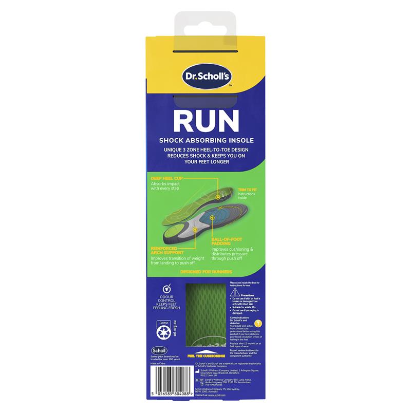 Dr. Scholl's Run Shock Absorbing Insoles - Small | Comfort for Every Step