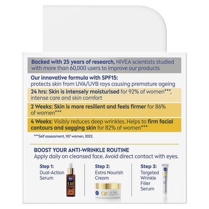 NIVEA Q10 Anti-Wrinkle Extra Nourish Deep Restoring Day Cream SPF15 50ml