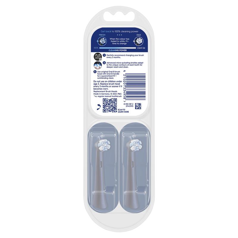 Oral-B iO Advanced Clean Electric Toothbrush Refills - Black 2 Pack