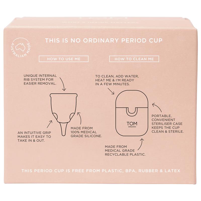 TOM Organic The Period Cup Size 1 + Convenient Microwavable Steriliser Case