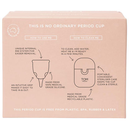 TOM Organic The Period Cup Size 1 + Convenient Microwavable Steriliser Case