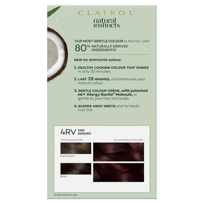 Natural Instincts 4RV Dark Burgundy Semi Permanent Hair Colour