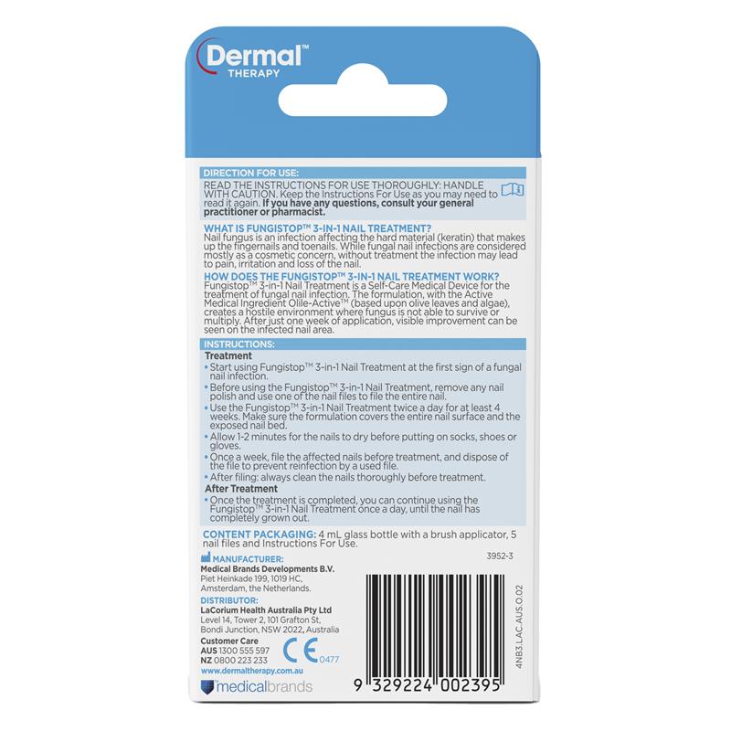 Dermal Therapy Fungistop 3-in-1 Nail Treatment 4ml