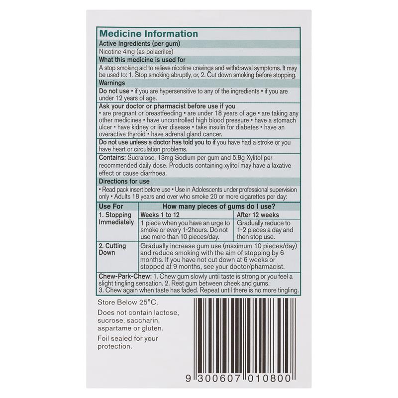 Nicorette Gum 4mg Icy Mint - 75 Sugar-Free Pieces